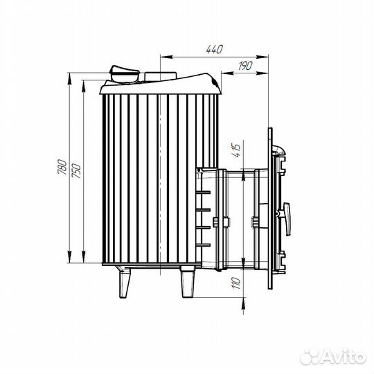 Печь Для Бани Атмосфера L+ ламели «Змеевик» наборн