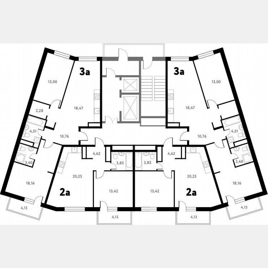2-к. квартира, 72,7 м², 4/17 эт.