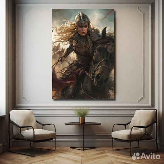 Картина маслом девушка воин Русские картины