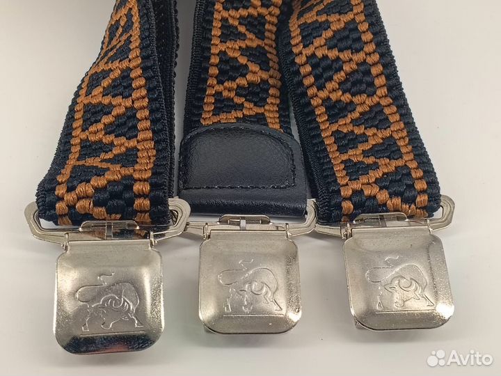 Подтяжки мужские широкие регулирующиеся черные