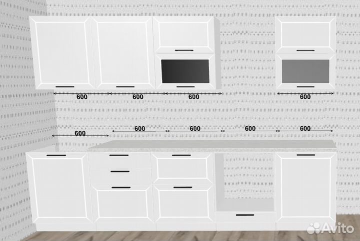 Кухонный гарнитур модульный белый