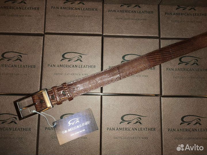 Ремень мужской из кожи ящерицы