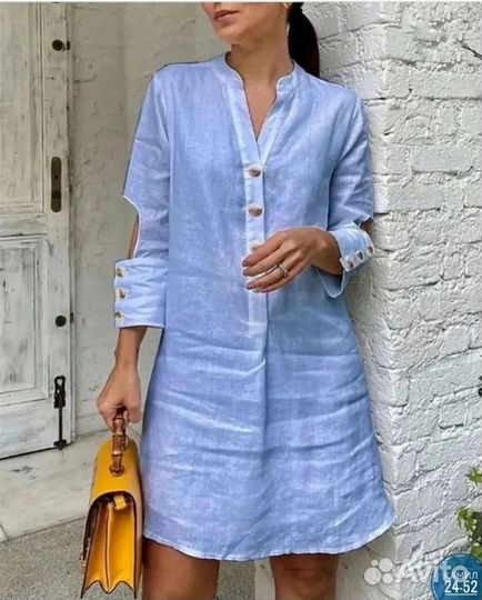 Платье под лён лёгкая и гармоничная на лето р46-56