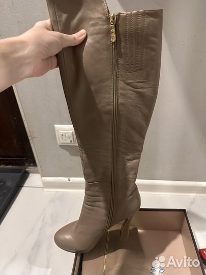 Сапоги ботфорты 37 натуральная кожа