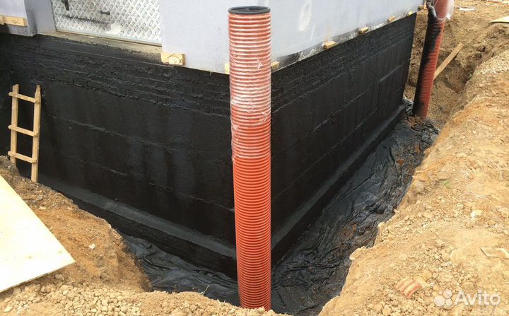 Утепление гидроизоляция фундамента Бетонные работы