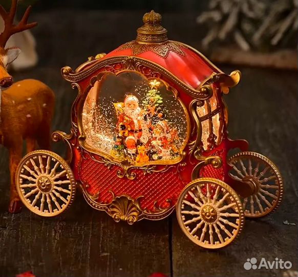 Новогодний фонарь со снегом