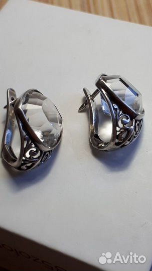 Серебро 925 проба, горный хрусталь