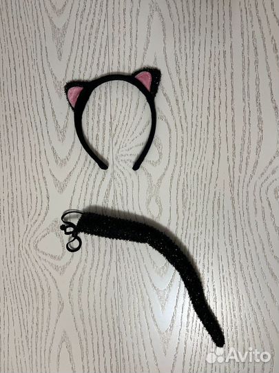Ушки и хвостик для костюма кошки