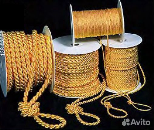 Шнур декоративный 7мм, 5мм, 4мм и 2мм