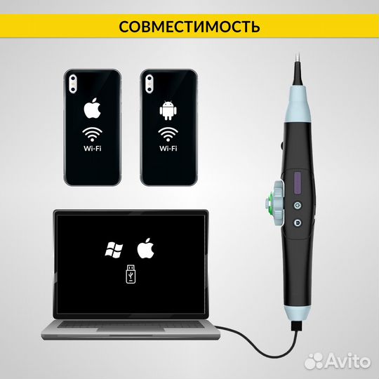 Видеоэндоскоп управляемый wifi/USB, 1Мп, 1168х720