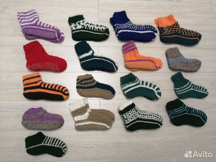 Носки ручной вязки шерстяные