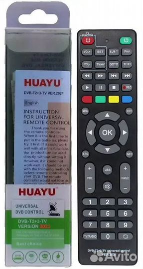 Универсальный пульт Huayu DVB-T2+3-TV VER.2021