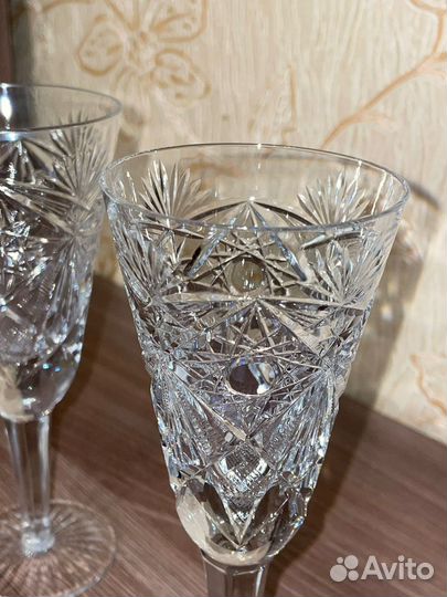 Хрустальные фужеры 2 штуки, 150 мл СССР