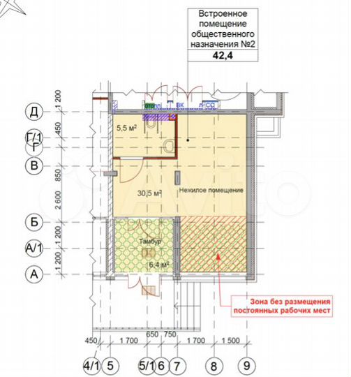 Торговая площадь, 53.7 м²