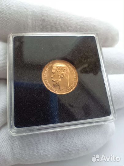 Золотая монета Николая 2, 5 р 1902 г