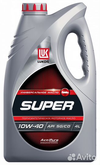 Лукойл Super 10W40 (4л) API SG/CD полусинтетика
