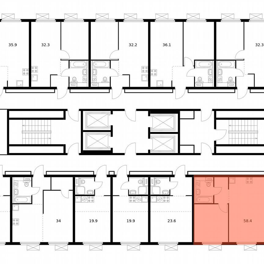 2-к. квартира, 58,4 м², 10/28 эт.