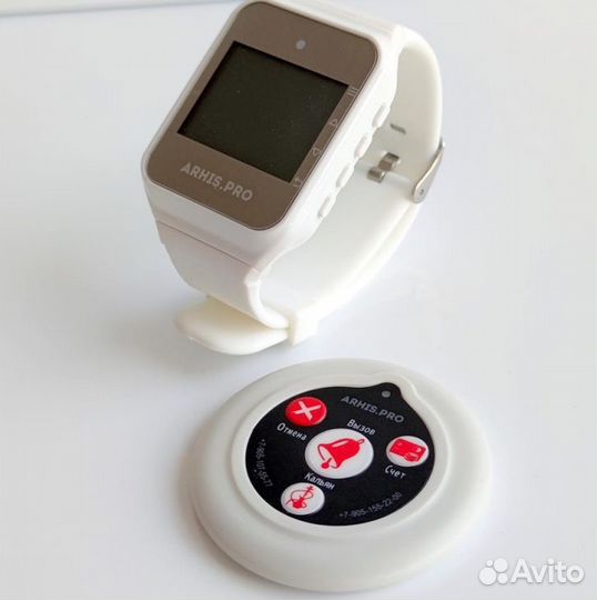 Кнопка вызова официанта в ассортименте с часами