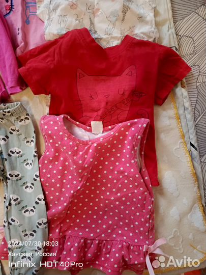 Вещи пакетом на девочку 80 86 92