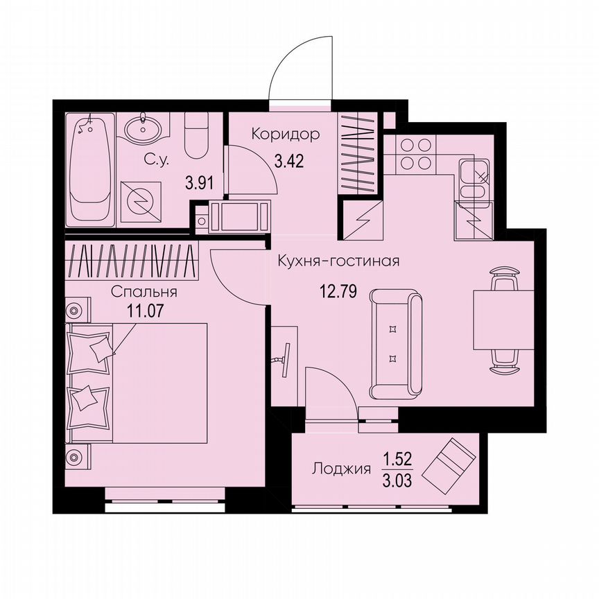 1-к. квартира, 32,7 м², 9/9 эт.