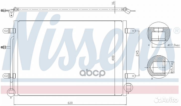 Радиатор кондиционера nissens 94851 94851 Nissens