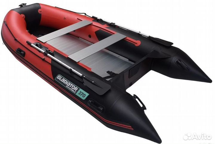 Лодка пвх Gladiator C370AL красно-черный