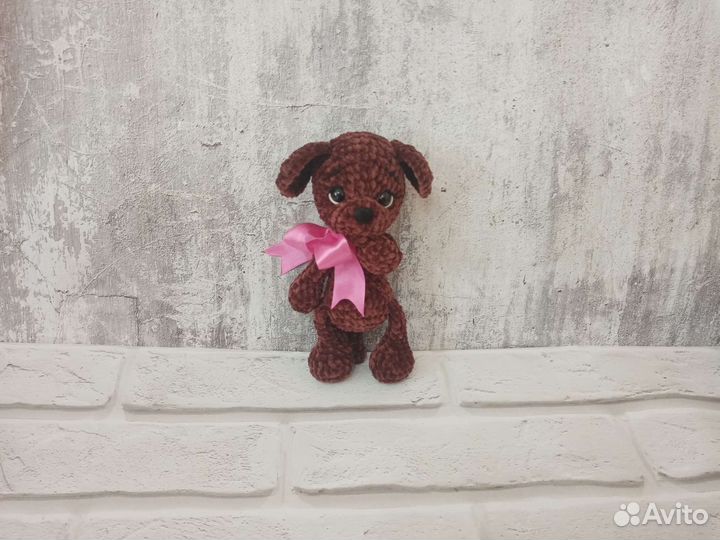 Вязаная игрушка собачка