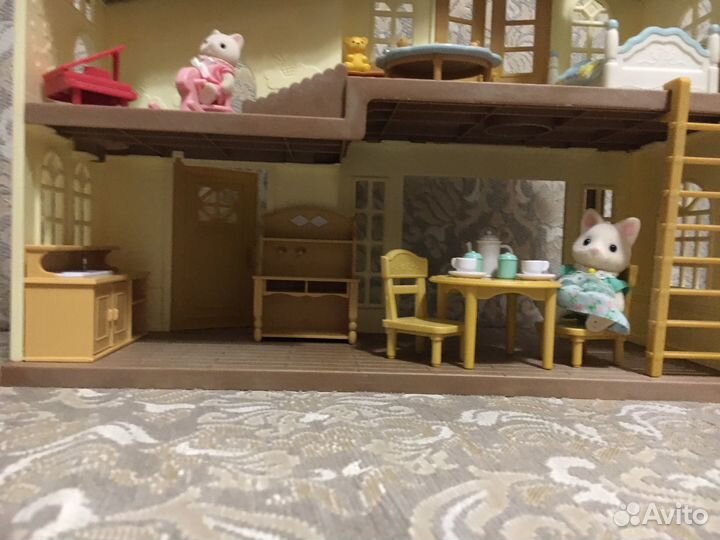 Sylvanian Families мебель, дом на холме синяя крыш