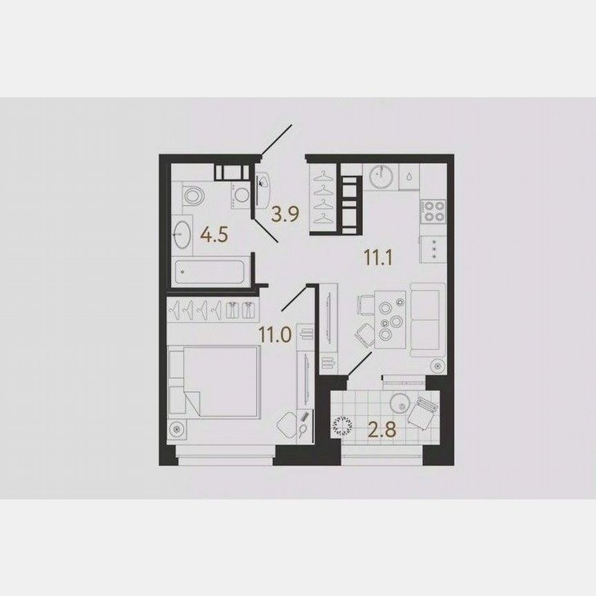 1-к. квартира, 31,9 м², 4/14 эт.