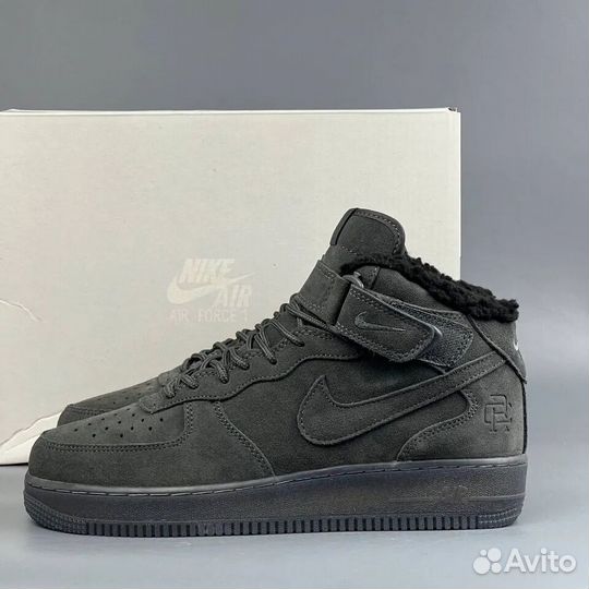 Nike Air Force 1 Mid Grey с Мехом