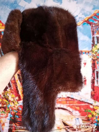 Шапка ушанка норковая