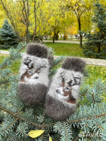 Пуховые варежки детские Козий пух