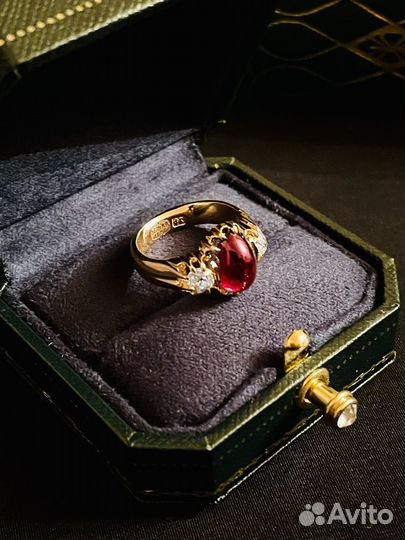 Старинное золотое кольцо 56 проба бриллианты 0.66