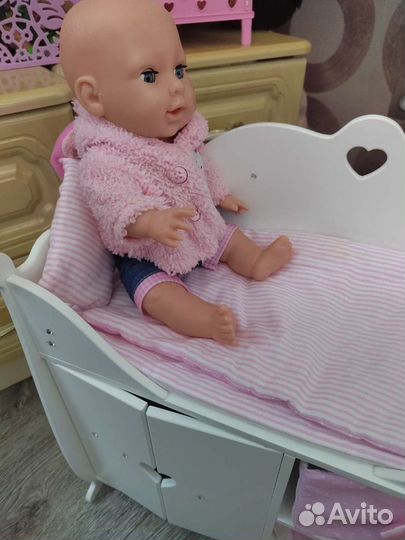 Кроватка для кукол, шкаф для мебели с куклой