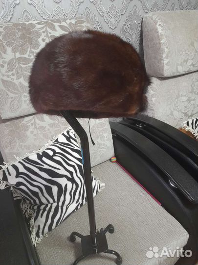 Шапка норковая женская коричневая