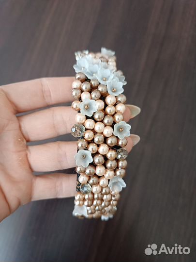 Ободки для волос с бусинами и бисером