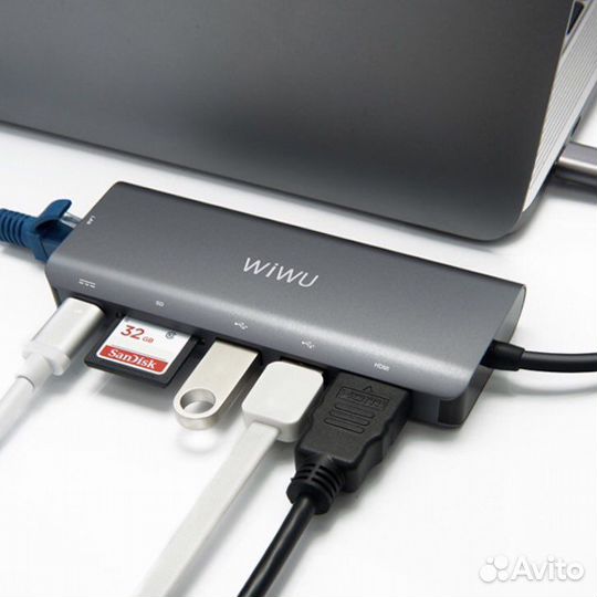 Переходник, Alpha 6 in 1 USB-C hub a631str