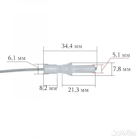 Свеча поджига конфорок Gefest L-970mm