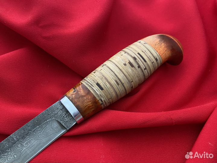 Финка туристическая из дамасской стали