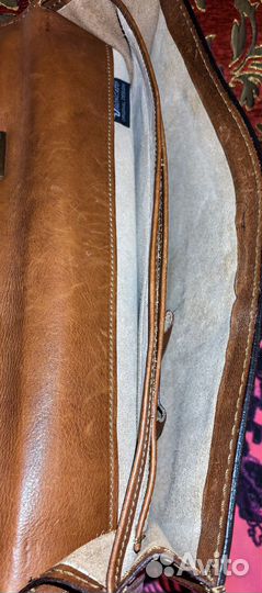 Мужской кожаный портфель коричневый