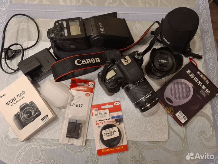 Зеркальный фотоаппарат canon eos 760d, б/у