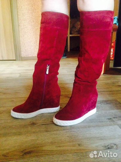 Замшевые сапоги
