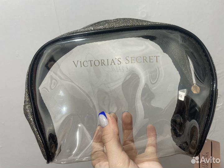 Косметичка victoria s secret серая с блестками