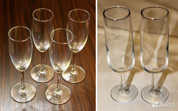 Фужеры для шампанского советских времён - 2 набора