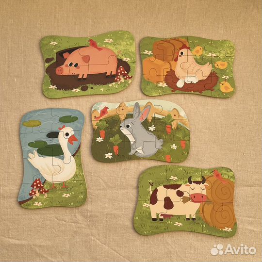 Пазлы для малышей в коробочке
