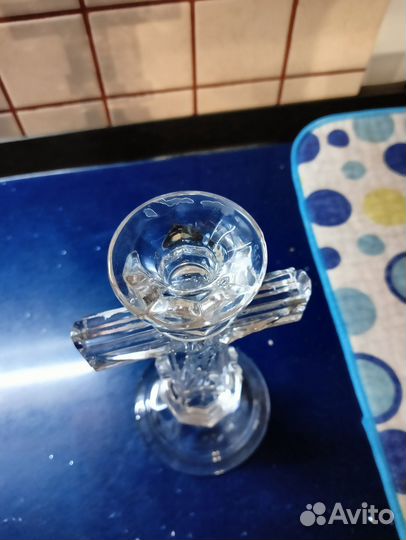 Подсвечник хрустальный крест