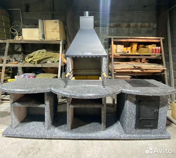 Мангальный комплекс, камин барбекю, печь под казан