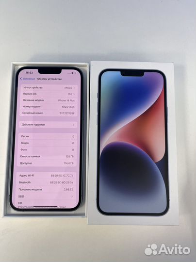 iPhone 14 plus 128gb, Без ремонтов