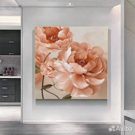 Интерьерная картина маслом Романтика Пионов Стиль