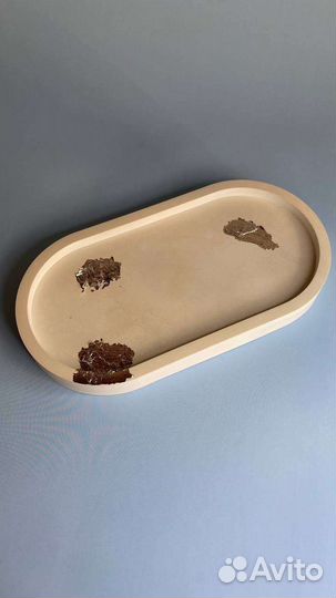 Овальная подставка из гипса (ручная работа)